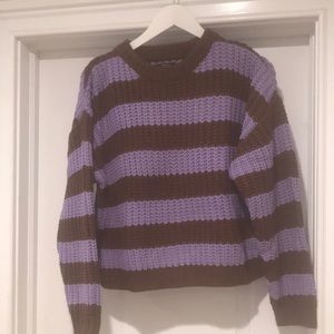 Purple& brown stripped sweater.  Original tags.  Never worn